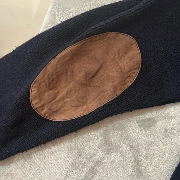 Vintage polo Ralph Lauren double zipper elbow patch cable knit  sweater - Picture 9 of 15